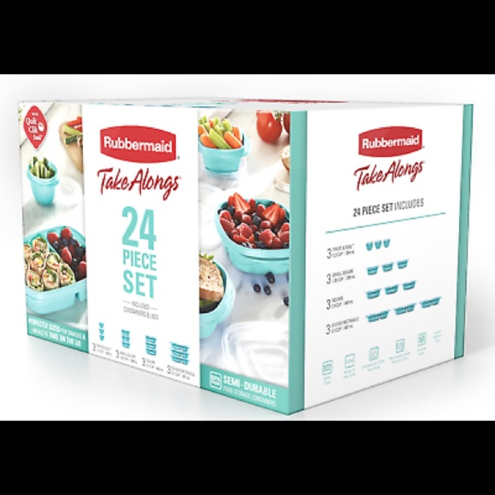 RUBBERMAID TakeAlongs 24 Piece Set Teal NEW!! - Picture 8 of 8